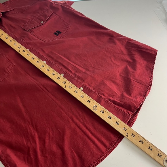 Roper Western Dark Red Double Pocket Long Sleeve Button Up Shirt Mens Medium - Picture 7 of 7